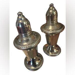Vintage Shrewsbury Nickel Silver Salt & Pepper Shakers (Mid-Century)